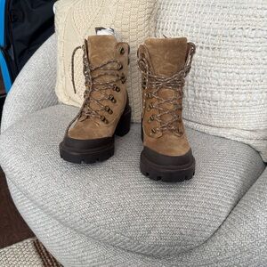 Tory Burch Tan and Brown Women's Lace-Up Boots